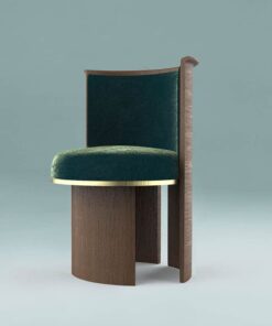 Arco chair- green velvet on the green background- Styylish