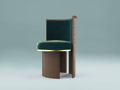 Arco chair- green velvet on the green background- Styylish