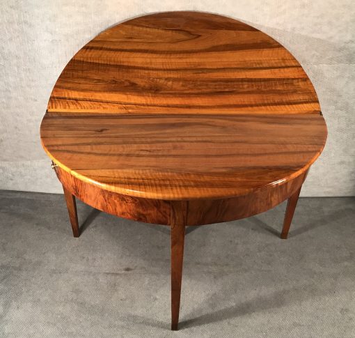 Demi-lune walnut table- folding out top- Styylish