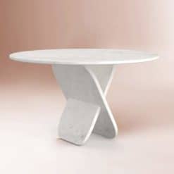 Marble center table- white marble on pink background- Styylish