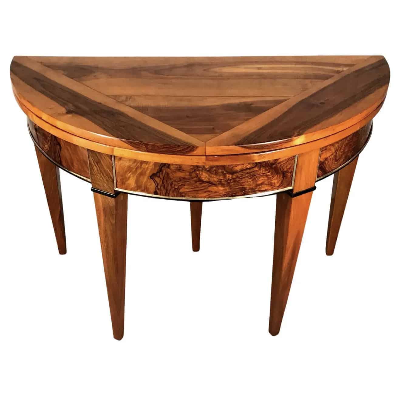 Biedermeier Demilune table- walnut-Styylish