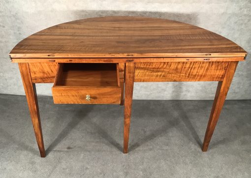 Demi-lune walnut table- back view- Styylish