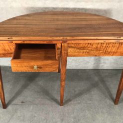 Demi-lune walnut table- back view- Styylish