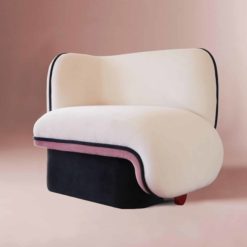 Elefante armchair-dolly wool&pink velvet on the pink background- Styylish