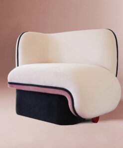 Elefante armchair-dolly wool&pink velvet on the pink background- Styylish