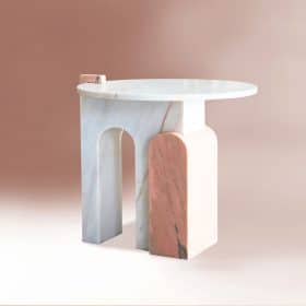 Marble side table, Design by Sergio Prieto, Handmade in Europe