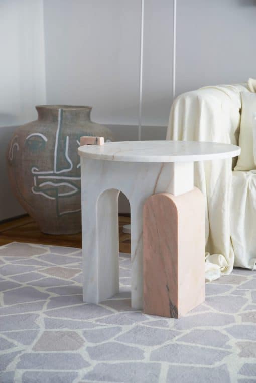 Marble accent table- in the living room- Styylish