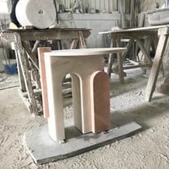 Marble side table white&pink fabrication- Styylish