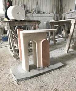 Marble side table white&pink fabrication- Styylish