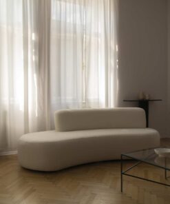 Boucle Sofa with curtains background- Styylish