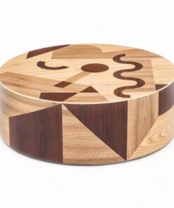 Alessandro Mendini stool- wood with inlays- styylish