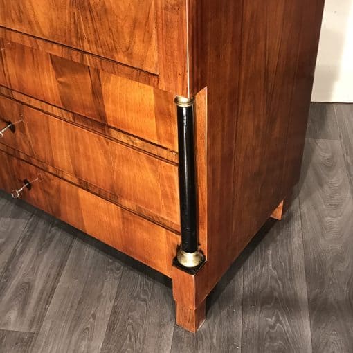 Biedermeier Walnut Chest of Drawers- view of the right corner of the dresser- Styylish