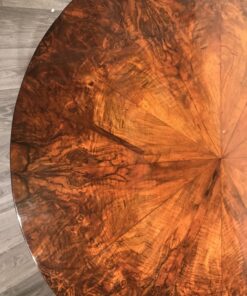 Biedermeier walnut dining table- detail of detail view of the top veneer- Styylish
