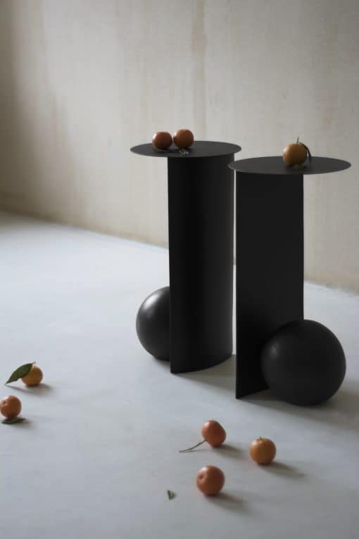 Modern Pedestal Side Table, Sion, set of two details - Styylish