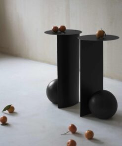 Modern Pedestal Side Table, Sion, set of two details - Styylish