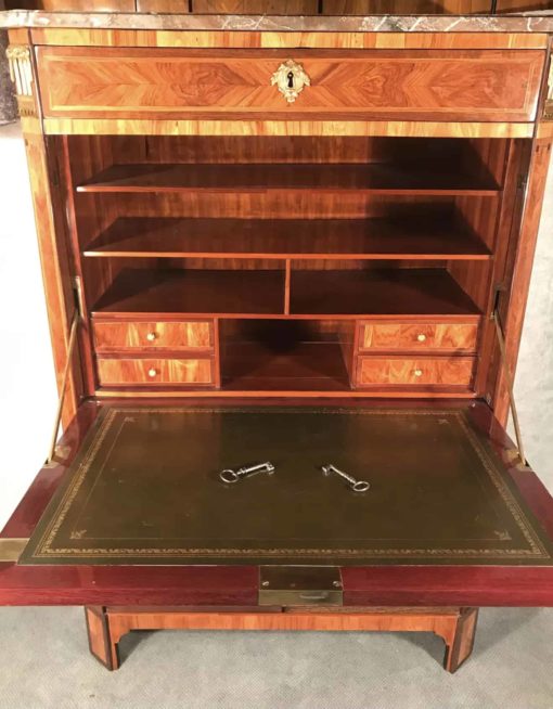 French Antique Secretary Desk- detail of the open writing flap- Styylish