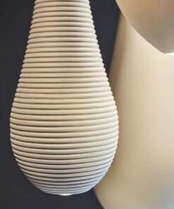 Ceramic Like Pendant Light , "Drop 68", Ribbed Design detail- Styylish