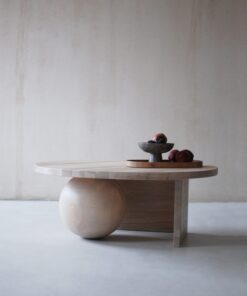 Modern Wooden Coffee Table, Fuku Raw with plants- Styylish