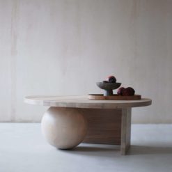 Modern Wooden Coffee Table, Fuku on the beige background- Styylish