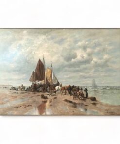 Desiree Thomassin - Painting of a beach with fishermen-styylish