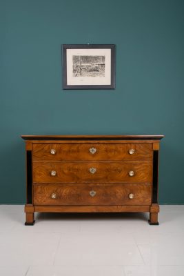 French Antique Chest of Drawers on a blue background- Styylish