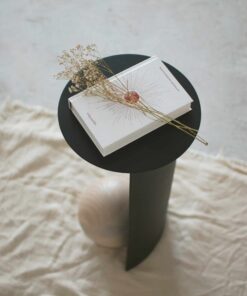 Modern Pedestal Side Table, Sion black and natural- Styylish