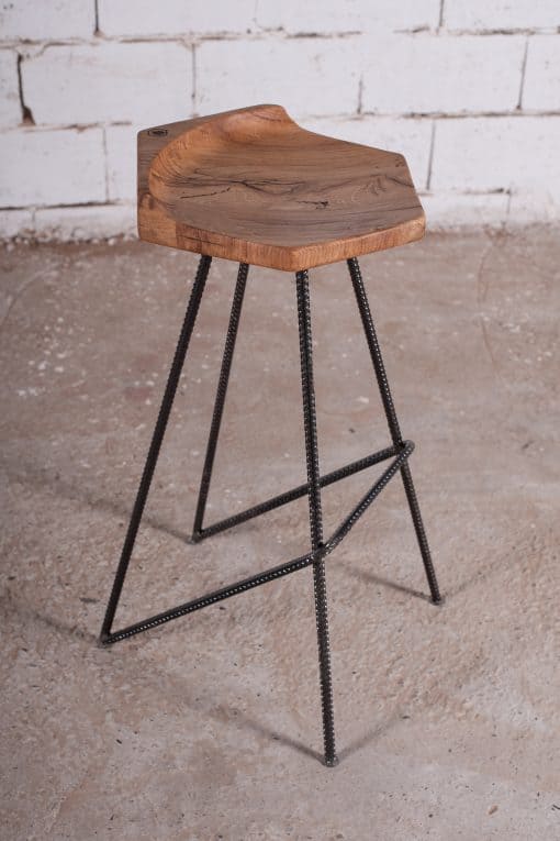 Bar Stool "Hex", Custom Made- face view in oak- Styylish