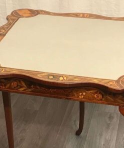 Dutch Marquetry Card Table- view with unfolded top- Styylish