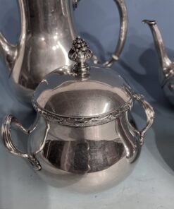 Coffee and Tea Set Silver- detail of the sugar bowl- Styylish