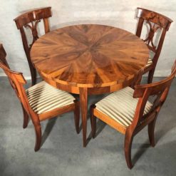 Original Biedermeier Chairs- 4 chairs around a Biedermeier table- Styylish