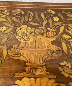 Dutch Marquetry Card Table- view of the top marquetry, middle part- Styylish