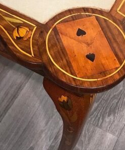 Dutch Marquetry Card Table- detail view of a corner - Styylish