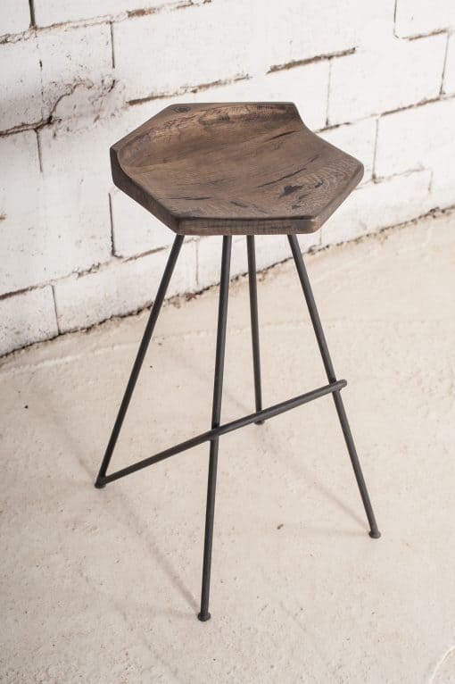 Bar Stool "Hex", Custom Made- right view- Styylish