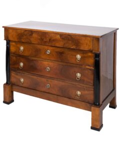 Walnut Biedermeier chest of drawers- side view on a white background- Styylish