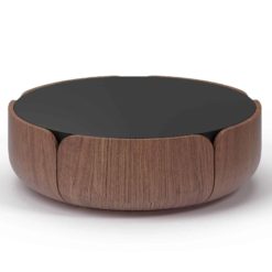 Large Walnut Coffee Table- Bloom- black top- Styylish