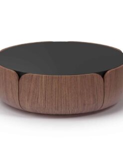 Large Walnut Coffee Table- Bloom- black top- Styylish