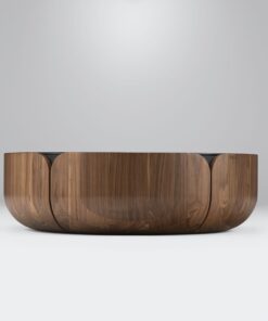 Large Walnut Coffee Table- Bloom work on a grey background- Styylish