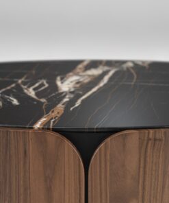 Large Walnut Coffee Table- Bloom- marble detail- Styylish