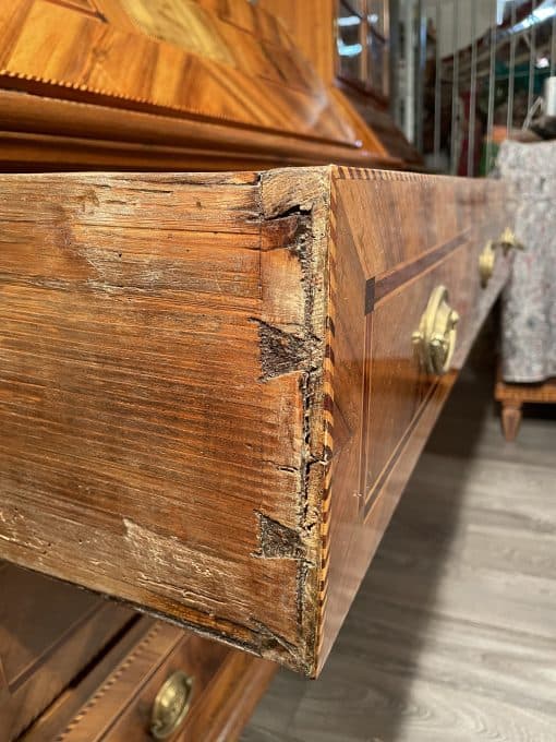 Original Louis XVI Secretary Desk- side view of the inside of one drawer- Styylish