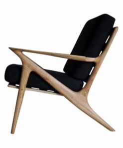 Z Chair- side view of a chair with black fabric- Styylish