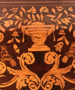 Demilune Console Table- view of the top with marquetry detail- Styylish