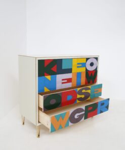 Venetian Credenza with Glass Decor- left view drawers opened- Styylish