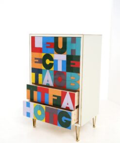 Venetian Dresser with Glass Decor- drawers opened on a white background- Styylish