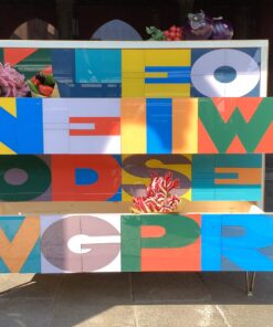 Venetian Credenza with Glass Decor- drawers opened- Styylish