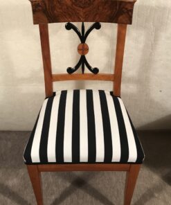 Set of four original Biedermeier Chairs- view of the seat and the back- Styylish