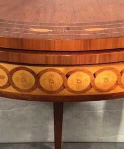 Neoclassical Demi Lune Table- marquetry detail- styylish