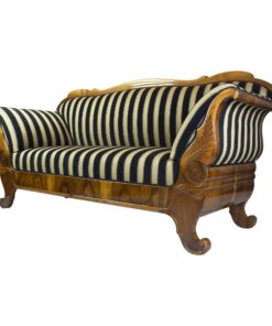 Biedermeier walnut sofa- three-quarter view- Styylish