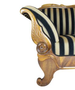 Biedermeier walnut sofa- detail of the armrest- Styylish