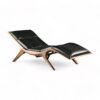 Modern Lounger- walnut with black leather- styylish