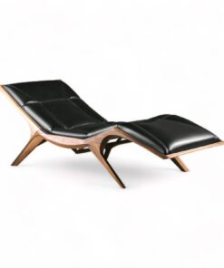 Modern Lounger- walnut with black leather- styylish